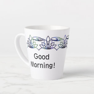 Modern Water Lilies Personalised Latte Mug
