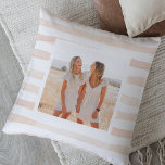 Modern Water Pastel Pink Stripes | Photo Cushion<br><div class="desc">Pillows make for thoughtful and practical gifts, offering comfort and relaxation to the recipient. Here's a description of pillows as a gift: Give the gift of ultimate comfort and relaxation with these luxurious pillows. Crafted with the finest materials, these pillows are designed to provide a blissful sleep experience and promote...</div>