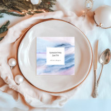 Modern Watercolor Abstract Blue Pink Teal Pastel