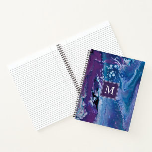 Modern Watercolor Abstract Monogram  Notebook