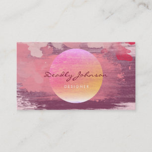 Modern Watercolor Abstract Paint Pink Love Business Card