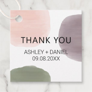 Modern Watercolor Abstract Wedding Favour Gift Tag