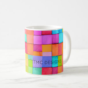 Modern Watercolor Art NAME Colourful Bright Fun Coffee Mug
