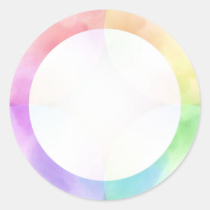 Modern Watercolor Art Trendy Elegant Blank Classic Round Sticker
