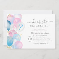 modern watercolor baloons gender reveal