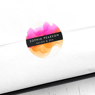Modern Watercolor Blot Classic Round Sticker