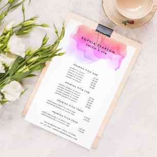 Modern Watercolor Blot Pricing & Services Flyer