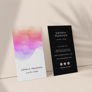 Modern Watercolor Blot Vertical Social Media Business Card