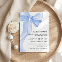 Modern Watercolor Blue Bow Bring