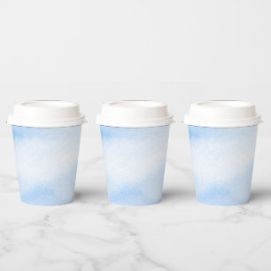 Modern Watercolor Blue Clouds Paper Cups