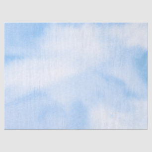 Modern Watercolor Blue Clouds Tissue Paper