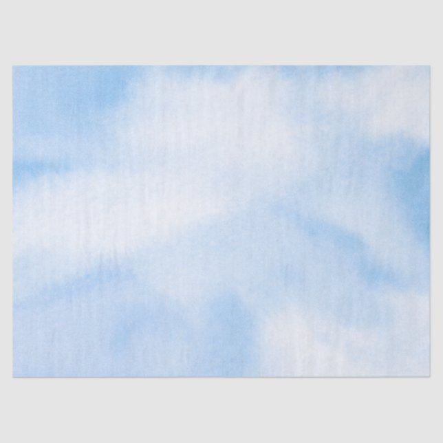 Modern Watercolor Blue Clouds Tissue Paper (Front)