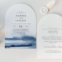 Modern Watercolor Blue Front and Back Arch Wedding