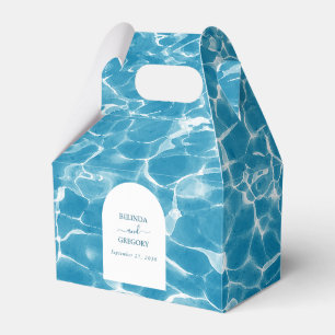 Modern Watercolor Blue Ocean Beach Wedding Favour Box
