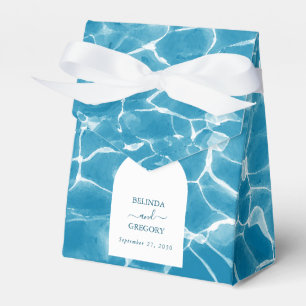 Modern Watercolor Blue Ocean Beach Wedding Favour Box