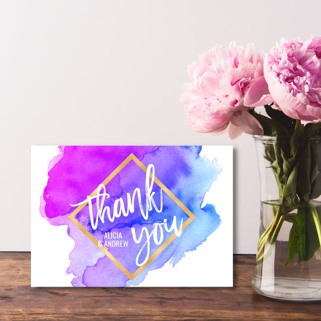 Modern Watercolor Blue Purple Turquoise THANK YOU (Creator Uploaded)