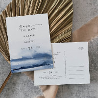 Modern Watercolor | Blue Save the Date