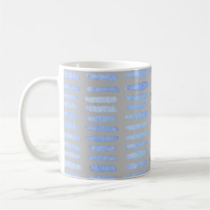 Modern Watercolor Blue Strokes on Grey Coffee Mug
