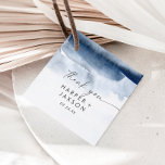Modern Watercolor | Blue Thank You Favour Tags<br><div class="desc">These modern watercolor blue thank you favour tags are perfect for a stylish contemporary wedding. The minimalist,  classic and elegant design collection features simple water colour paint brush strokes in pretty jewel tones. Customise these tags with your names and date. Change the wording to suit any event.</div>