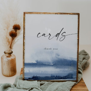 Modern Watercolor Blue Wedding Cards Poster