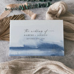 Modern Watercolor | Blue Wedding Guest Book<br><div class="desc">This modern watercolor blue wedding guest book is perfect for a stylish contemporary wedding. The minimalist,  classic and elegant design collection features simple water colour paint brush strokes in pretty jewel tones. Personalise the front cover with the names of the bride and groom and the wedding date.</div>
