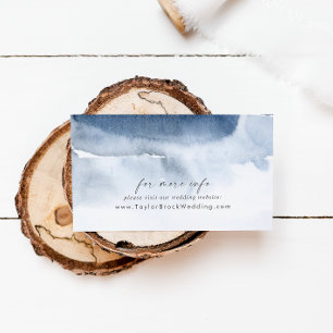 Modern Watercolor   Blue Wedding Website Enclosure Card