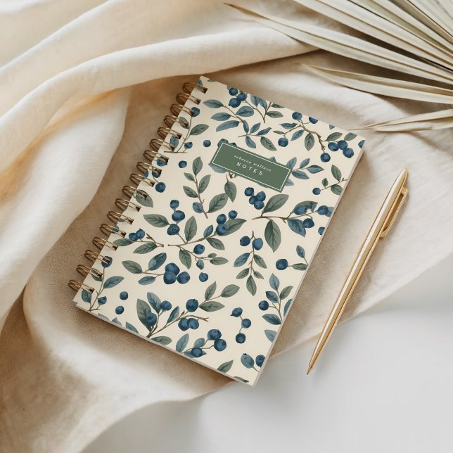 Modern Watercolor Blueberry Bush Notebook (Creator Uploaded)