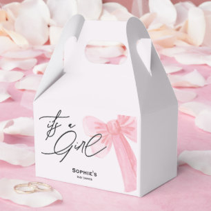 Modern Watercolor Blush Pink It's A Girl Favour Box