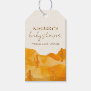 Modern Watercolor Boho Desert Cactus Baby Shower Gift Tags