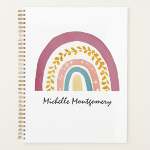 Modern Watercolor Boho Rainbow Custom Planner