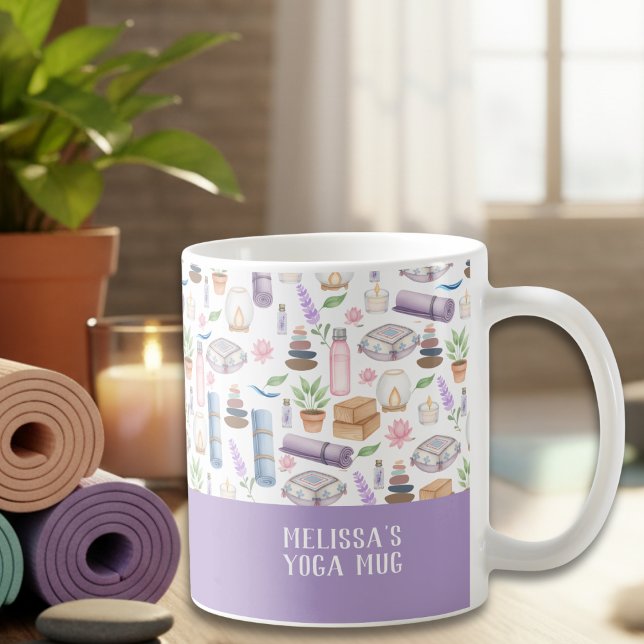 Modern Watercolor Boho Zen Yoga Aesthetic Pattern  Coffee Mug (Creator Uploaded)