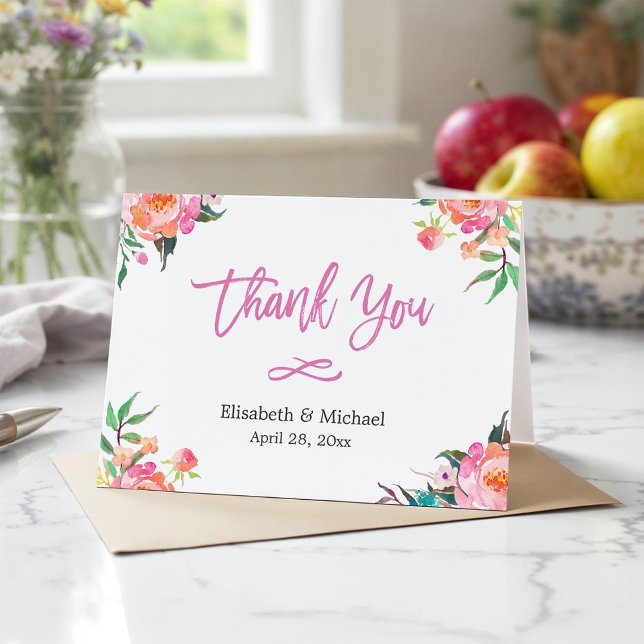 Modern Watercolor Botanical Floral Thank You (Creator Uploaded)