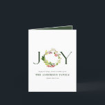 Modern watercolor botanical joy chic elegant holiday card<br><div class="desc">Modern watercolor botanical joy chic elegant holiday card. Modern rustic beautiful watercolour painted foliage classy elegant design. Part of a collection.</div>