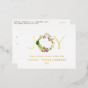 Modern watercolor botanical joy corporate holiday