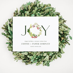 Modern watercolor botanical joy corporate holiday