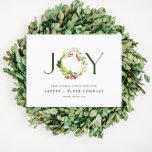 Modern watercolor botanical joy corporate holiday postcard<br><div class="desc">Modern watercolor botanical joy chic elegant corporate holiday postcard. Modern rustic beautiful watercolour painted foliage classy elegant design. Part of a collection.</div>