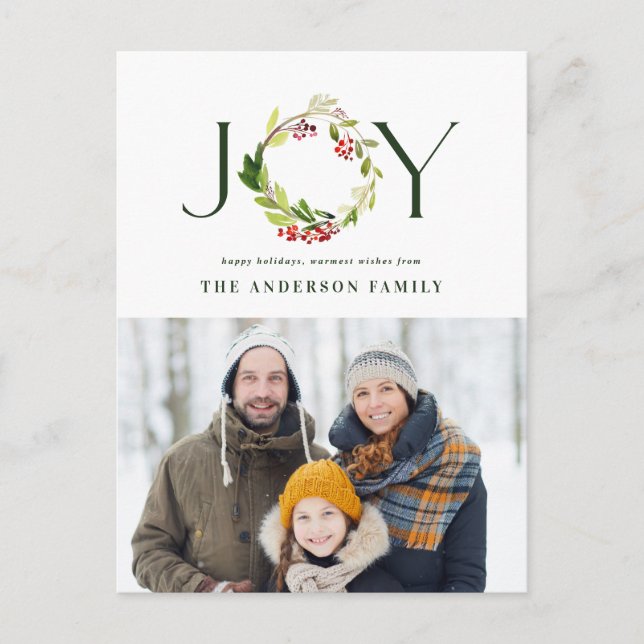 Modern watercolor botanical joy elegant holiday (Front)