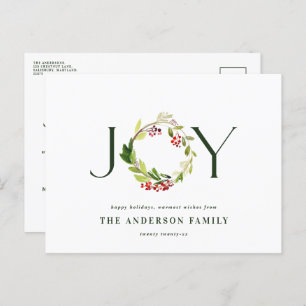 Modern watercolor botanical joy elegant holiday