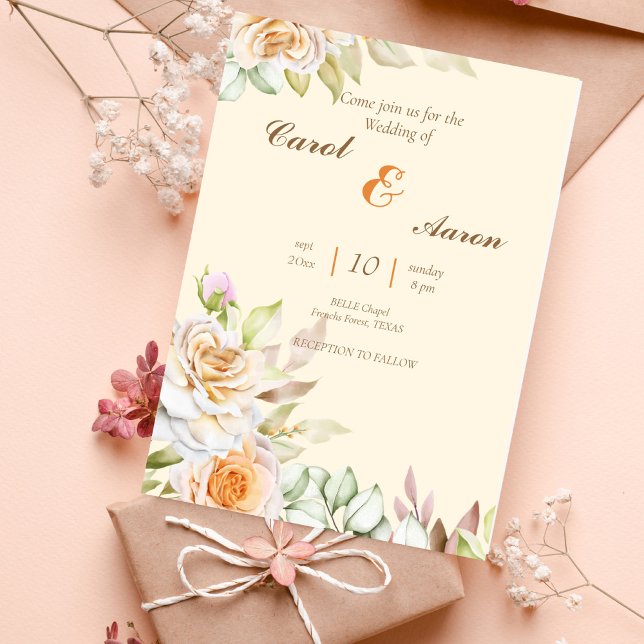 modern watercolor botanical  wedding  invitation (Creator Uploaded)