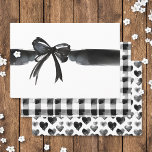 Modern Watercolor Bow Gingham Heart Wedding Gift Wrapping Paper Sheet<br><div class="desc">Make your wedding gifts extra special with our Black and White Modern Watercolor Bow Gingham Heart Wedding Gift Wrapping Paper Sheets. These designs are perfect for a trendy modern yet classic on trend gift wrapping ideas. Each set includes 3 sheets: one featuring a striking watercolor huge big bow design and...</div>