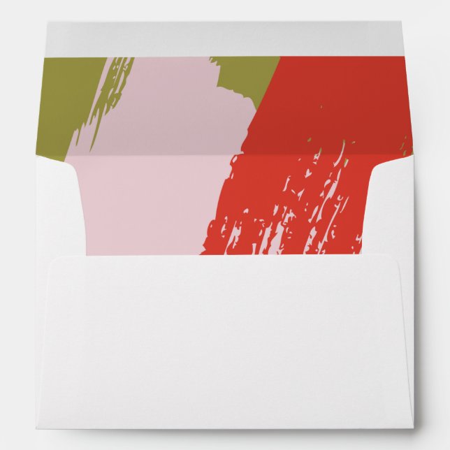 Modern Watercolor Brush Strokes Envelope (Back (Bottom))