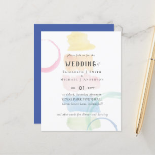 Modern Watercolor Brush Strokes WEDDING Invitation