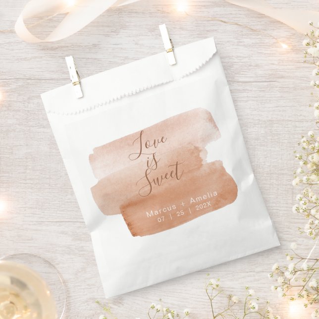 Modern Watercolor Brushstroke Minimalist  Favour Bags (Clipped)