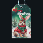 Modern watercolor Bunny rabbit Christmas tree Snow Gift Tags<br><div class="desc">Modern watercolor Bunny rabbit Christmas tree Snow</div>