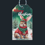Modern watercolor Bunny rabbit Christmas tree Snow Gift Tags<br><div class="desc">Modern watercolor Bunny rabbit Christmas tree Snow</div>