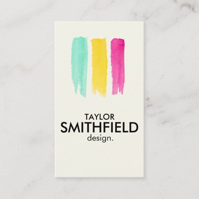 Modern Watercolor Business Card (Front)