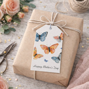 Modern Watercolor Butterflies Gift Tags
