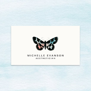 Modern Watercolor Butterfly Elegant Logo Business Card