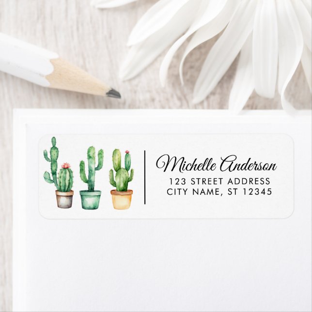 Modern Watercolor Cactus Cacti Desert Succulent  (Insitu)