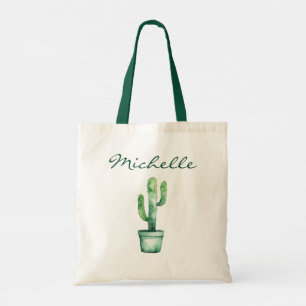 Modern Watercolor Cactus Cacti Desert Succulent    Tote Bag